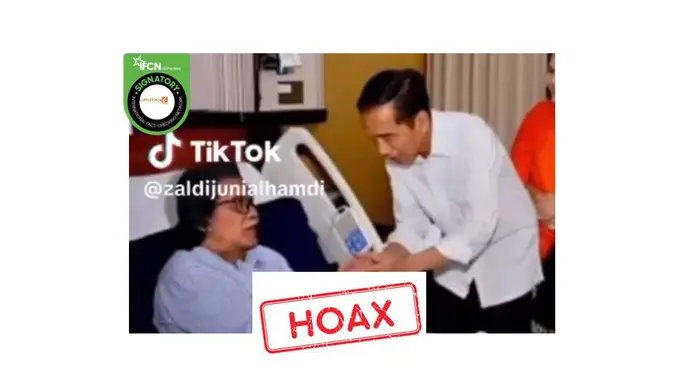 <p>Cek fakta Presiden Jokowi bersalaman dengan Cak Nun saat menjenguk di RS.</p>
