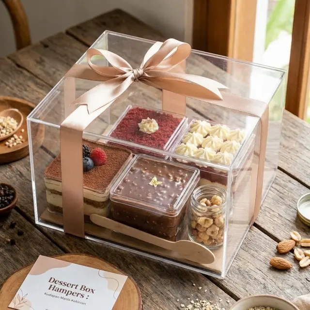 Ilustrasi Desset Box Hampers/Gemini AI