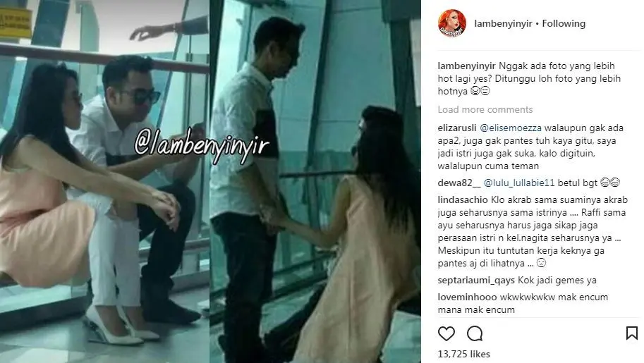 Raffi Ahmad dan Ayu Ting Ting [foto: instagram/lambenyinyir]