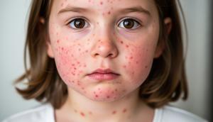 Ilustrasi Anak Terkena Campak. (Gemini AI)