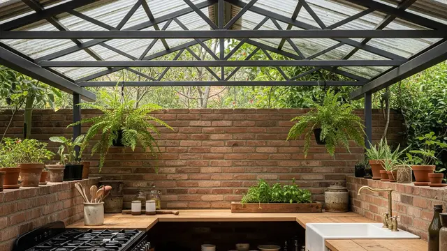 Model Dapur Minimalis Baja Ringan Semi Terbuka