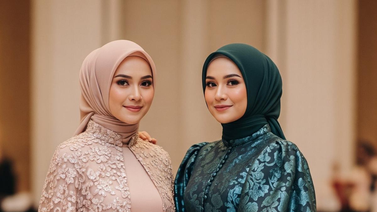 12 Model Gamis Sifon Kombinasi Brokat Pesta Mewah 2025, Tampil Anggun Memukau