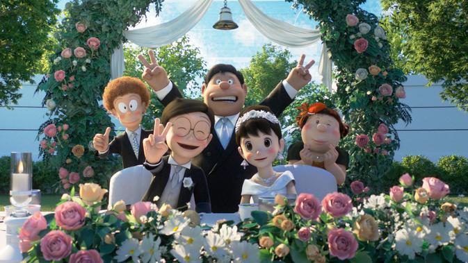 Pernikahan Nobita dan Shizuka dalam Stand By Me Doraemon 2. (Foto: CBI Pictures)