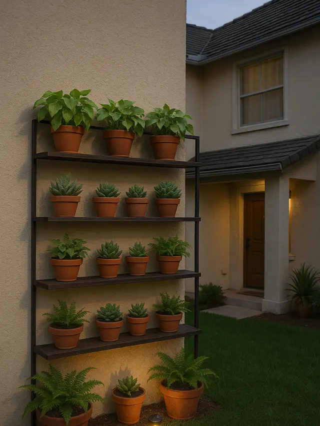 Model Kebun Sederhana di depan Rumah 2 Lantai dengan Lahan Sempit (Image by ChatGPT)