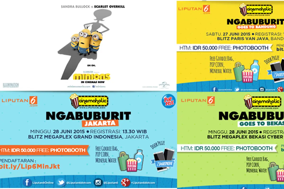 Yuk Nobar Minions Berhadiah Bareng Cinemaholic di 3 Kota