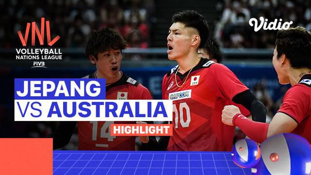 Berita video highlight pertandingan pekan ketiga Volleyball Nations League Putra 2022, yang mempertemukan Jepang vs Australia. Pada laga yang berlangsung Rabu (6/7/22) malam WIB, Jepang berhasil menang 3-1 atas Australia.