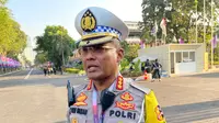 Direktur Lalu Lintas Polda Metro Jaya, Kombes Latif Usman berbicara soal rekayasa lalu lintas saat Konferensi Tingkat Tinggi (KTT) ASEAN Ke-43 digelar di Jakarta Convention Center, pada 5-7 September 2023. (Liputan6.com/Ady Anugrahadi)