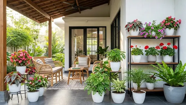 Inspirasi Taman Bunga Mini di Teras Rumah Sederhana
