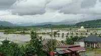 Banjir melanda wilayah Konawe Utara sebabkan ratusan hektar sawah terendam.