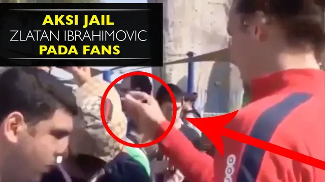 Video kejailan Zlatan Ibrahimovic pemain klub Manchester United terhadap fans yang mengambil topi fans untuk di tanda tangan.