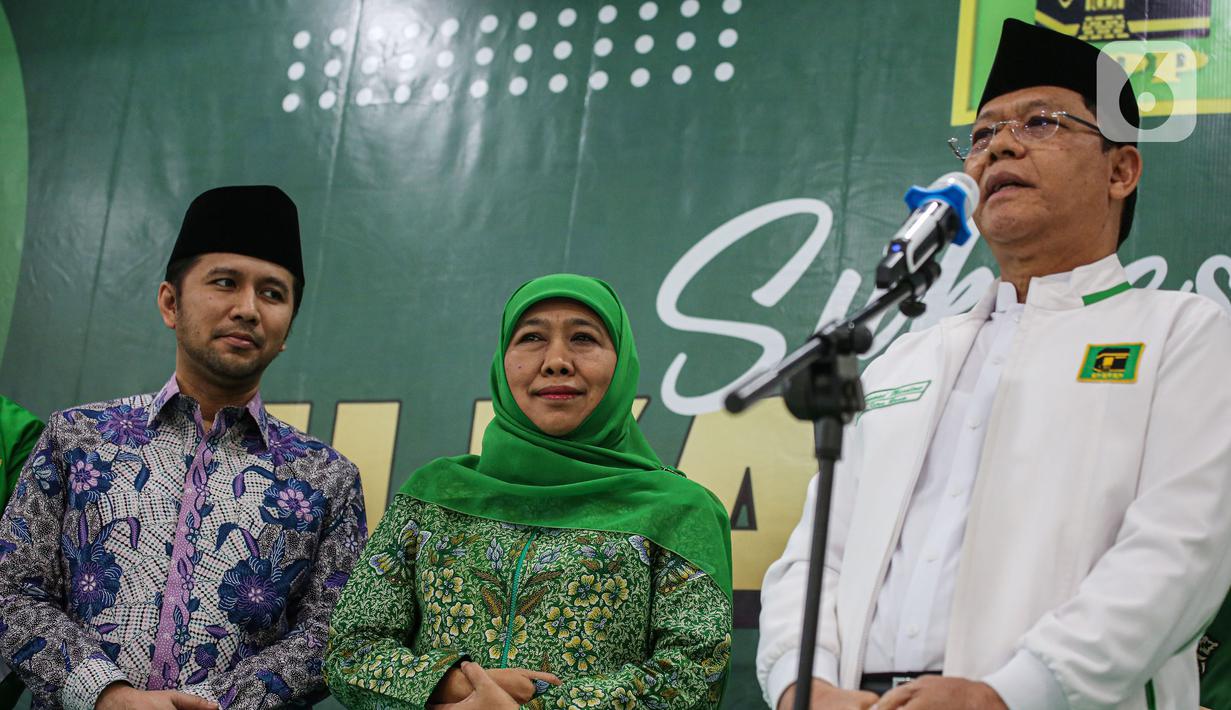 Rekomendasi dari PPP semakin menambah dukungan partai politik kepada pasangan Khofifah-Emil dalam Pemilihan Gubernur Jawa Timur 2024. (Liputan6.com/Angga Yuniar)