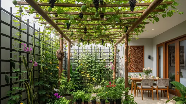 Pergola atau Trellis untuk Tanaman Buah Rambat