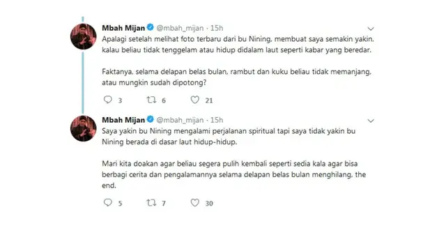Ini Kata Mbah Mijan, Soal Misteri Kepulangan Nining