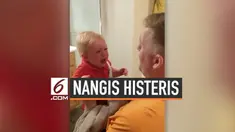 Melihat penampilan baru sang ayah, seorang bayi terkejut sampai-sampai menangis histeris. Ia seperti tak mengenali ayahnya yang baru saja cukur jenggot.