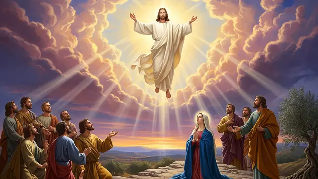 Background Kenaikan Yesus Kristus (Image by Gemini AI)