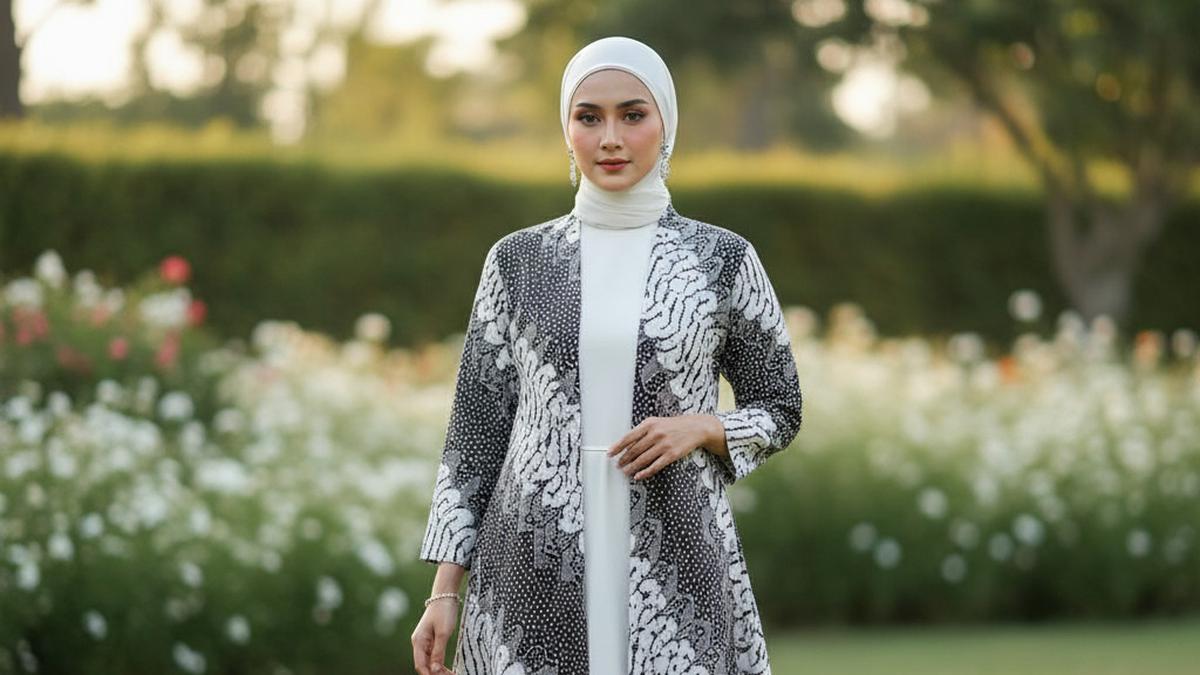 12 Model Outer Batik Panjang dengan Dress Polos untuk Kondangan Outdoor 2025, Elegan dan Nyaman Dipakai