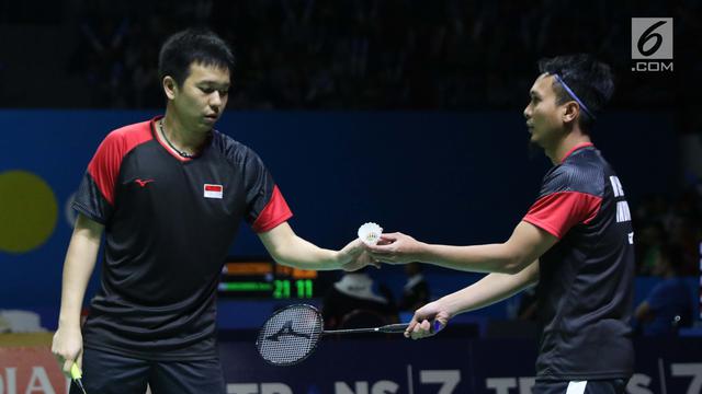Kalahkan Pasangan Jepang, Hendra/Ahsan Melaju ke Semifinal Indonesia Open 2019
