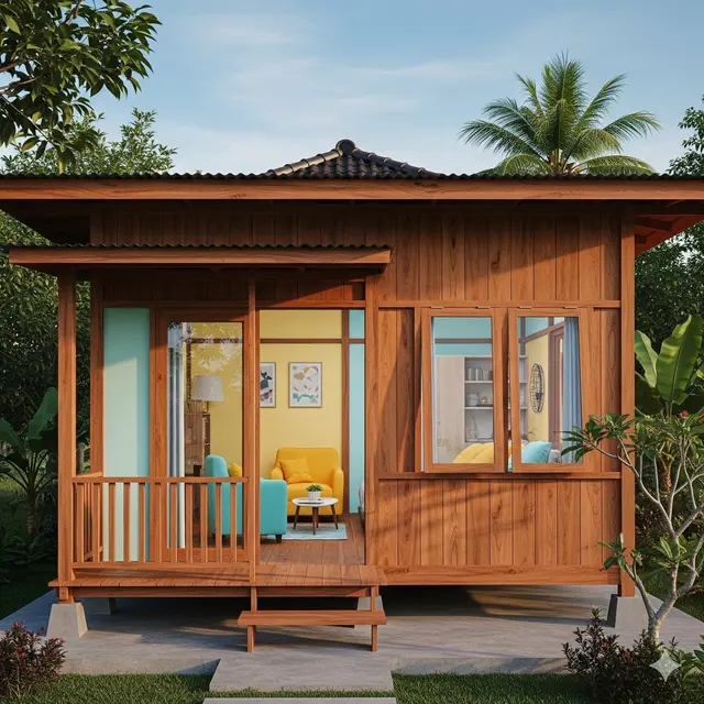 Rumah Minimalis Sederhana dengan Nuansa Kayu