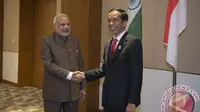 PM India Narendra Modi dan Presiden Jokowi. (Antara Foto/Widodo S Jusuf) 