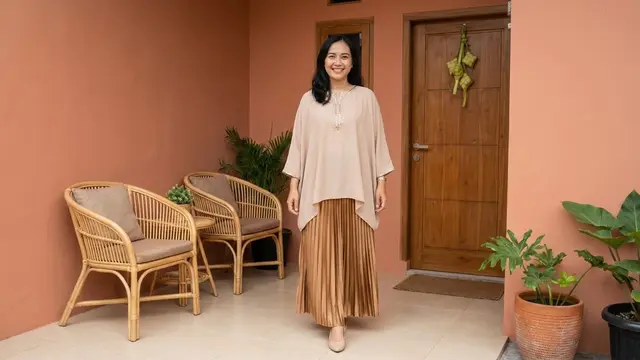 Blus Dipadu Rok Plisket
