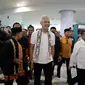 Capres Ganjar saat tiba di Bandara Sultan Aji Muhammad Sulaiman Sepinggan Balikpapan, pada Selasa (5/12/2023).