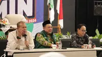 Ketua Fraksi PKB DPR RI Cucun Ahmad Sjamsurijal dalam kegiatan Konsolidasi Fraksi PKB DPR RI di Mercure Convention Center Ancol, Jakarta, Kamis (30/11/2023). (Liputan6.com/Fachrur Rozie)