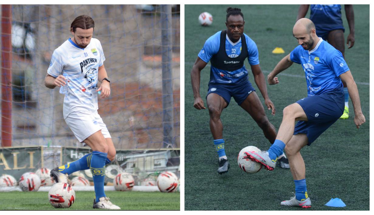 Persib Bandung kenalkan duet anyar lini tengah mereka musim 2021/2022, yaitu Marc Klok dan Mohammed Bassim Rashid. Kedua pemain tersebut direkrut untuk menggantikan Kim Jeffrey dan Omid Nazari sebagai pilar penting skuat Maung Bandung yang telah pamit. (Foto: Dokumentasi Persib)