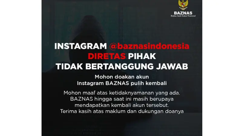 Akun Instagram BAZNAS Diretas