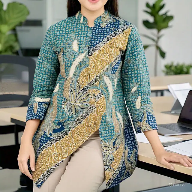 4. Tunik Batik dengan Potongan Asimetris