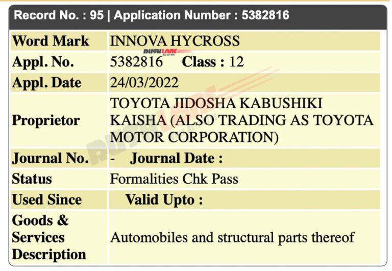 Paten Toyota Innova HYCROSS di India (rushlane.com)