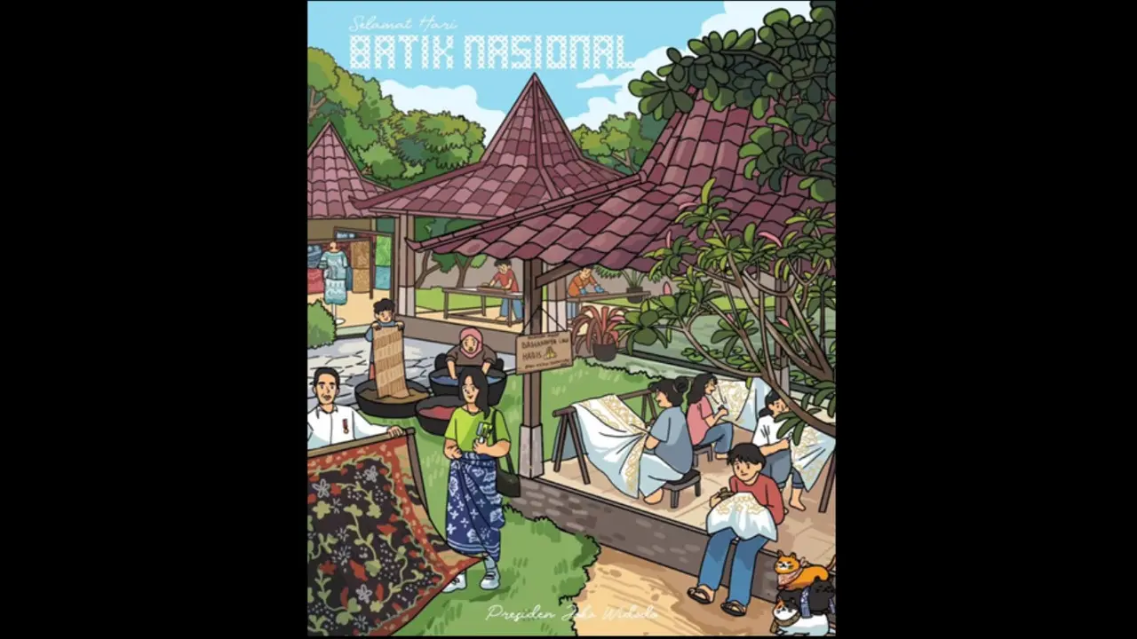Jokowi Unggah Ilustrasi Hari Batik Nasional 2023, Gaya Kucing Oyen Bikin Warganet Salah Fokus