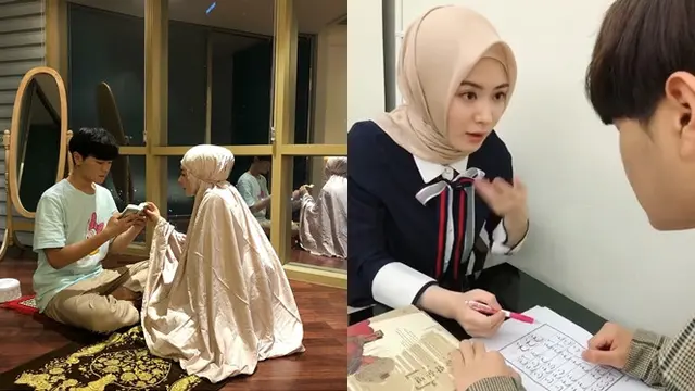 6 Momen Ayana Moon Ajari Sang Adik Mengaji, Penuh Kehangatan
