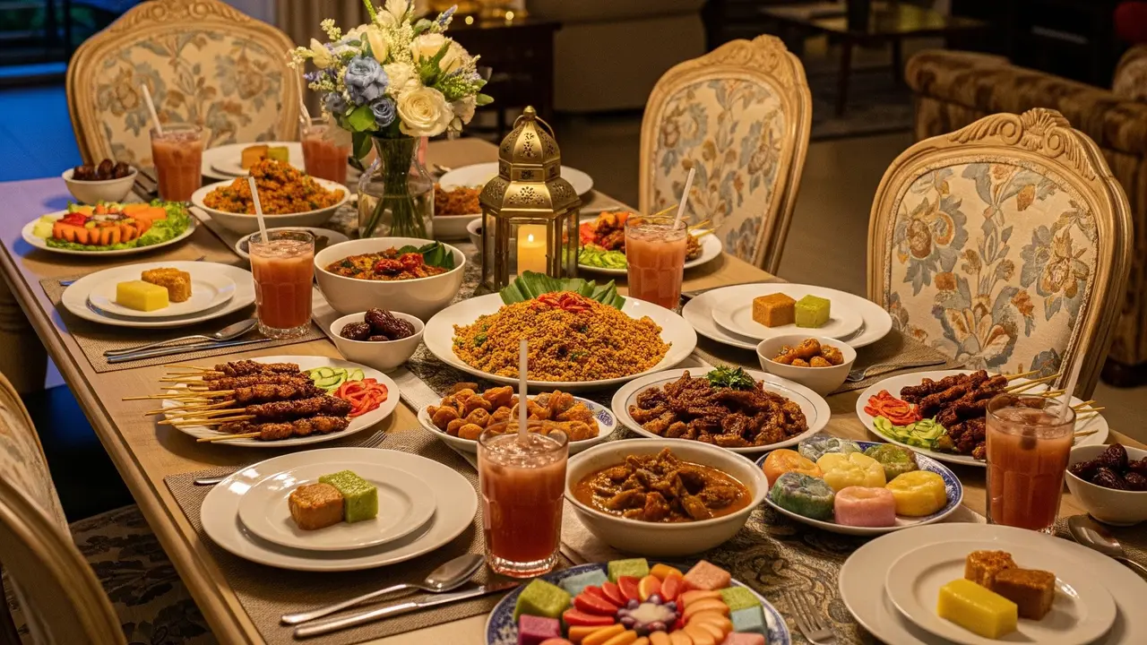 Meja Makan di Rumah untuk Acara Buka Bersama 2026 (Gemini AI)