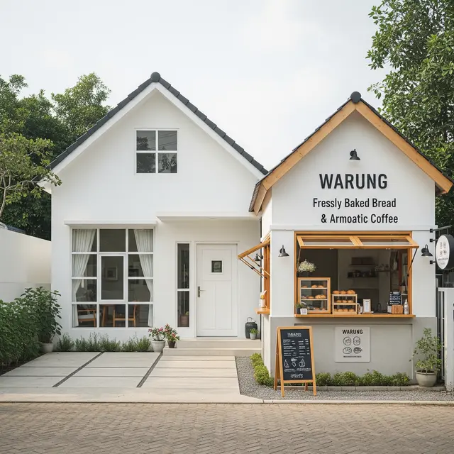 9 Model Rumah Sederhana yang Ada Warung Estetik