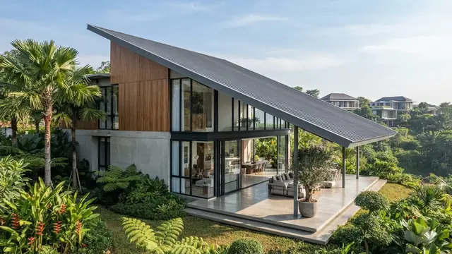 Desain Rumah Minimalis Atap Miring yang Terlihat Mewah