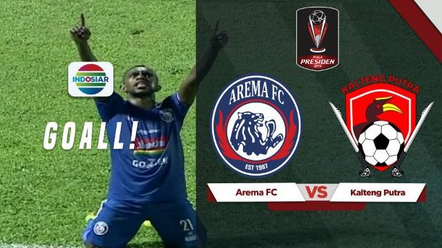 Berita video momen gol luar biasa pemain Arema FC, Ricky Kayame, saat menghadapi Kalteng Putra pada semifinal leg I Piala Presiden 2019, Selassa (2/4/2019).