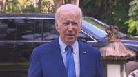 Konferensi pers Joe Biden usai rapat darurat dengan pemimpin G7 dan NATO. (AP/Screenshot)