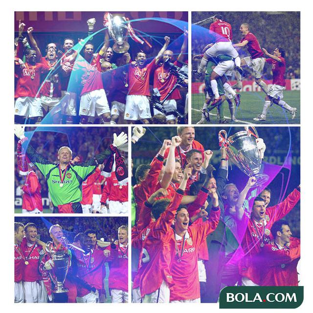 Kolase - Manchester United Juara Liga Champions 2007/2008 dan 1998/1999