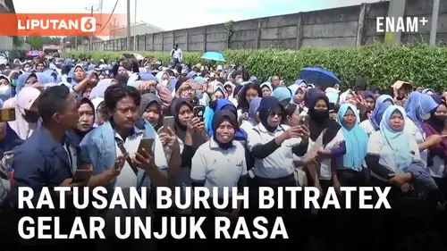 VIDEO: Perusahaan Pailit, Ratusan Buruh PT Bitratex Tuntut di PHK