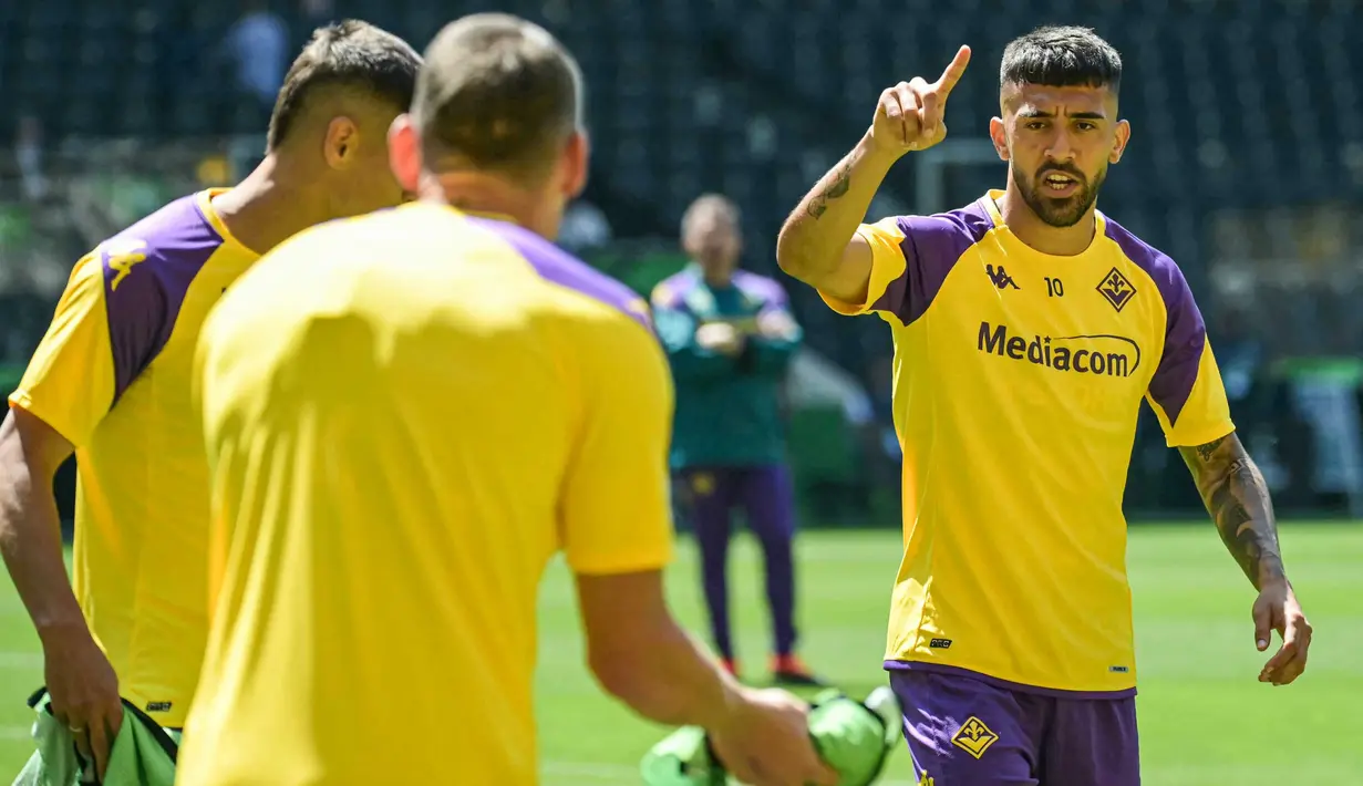 Final UEFA Conference League 2023/2024 menjadi yang kedua kali bagi Fiorentina secara beruntun. (Aris Messinis/AFP)
