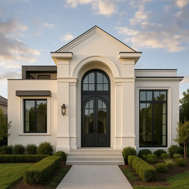 Model Rumah Minimalis 1 Lantai Gaya Eropa Klasik (Image by ChatGPT)