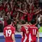 Pemain Timnas Indonesia, Ole Romeny dan Marselino Ferdinan melakukan selebrasi setelah mencetak gol ke gawang Bahrain pada laga kedelapan putaran ketiga Grup C kualifikasi Piala Dunia 2026 di Stadion Utama Gelora Bung Karno, Jakarta, Selasa (25/3/2025) malam WIB. (Bola.com/Bagaskara Lazuardi)