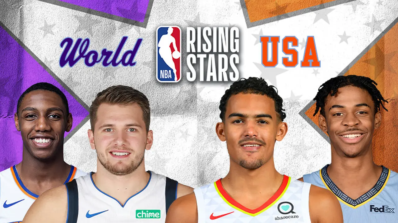 Saksikan Live Streaming NBA Rising Stars: World VS USA hanya di Vidio. sumberfoto: Vidio