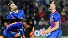 Para pemain Barcelona tak mampu menutupi kekecewaan usai gagal meraih kemenangan atas tamunya Napoli pada laga leg pertama play-off fase 16 besar Liga Europa. Ferran Torres terlihat menjadi pemain yang paling kecewa lantaran gagal memafaatkan banyak peluang.