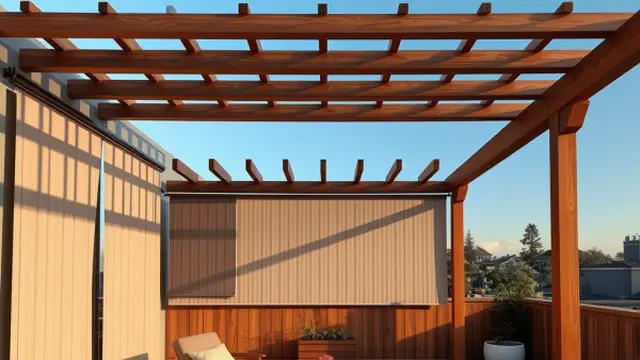Rooftop dengan Pergola Kayu