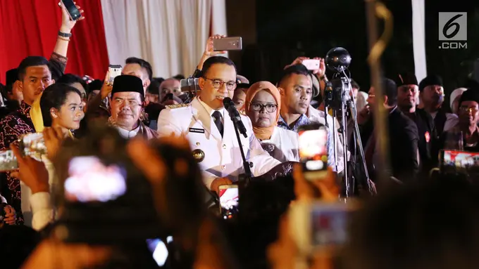 Usai Dilantik, Anies Baswedan Berikan Pidato Pertama di Depan Warga Jakarta