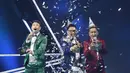 Acara yang dipandu  host Raffi Ahmad, Eko Patrio, dan Ruben Onsu berlangsung meriah ketika convert silver bertaburan dari langit-langit panggung. (Bambang E.Ros/Bintang.com)