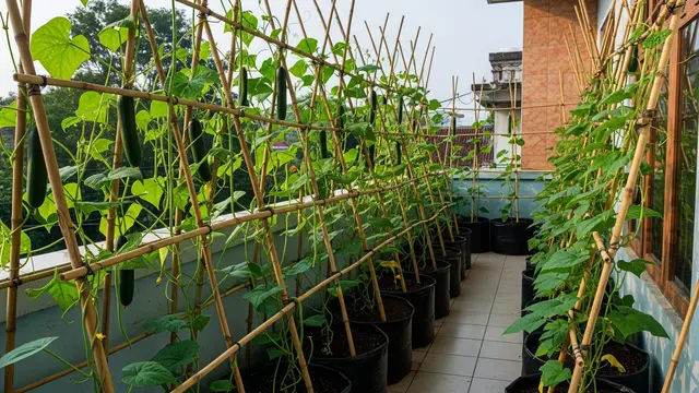 Ide Kebun untuk Sayuran Rambat Modal Bambu Saja