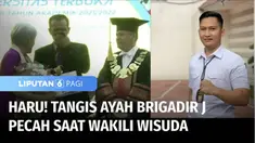 Samuel Hutabarat mewakili mendiang Brigadir Nofriansyah Yosua, menghadiri kelulusan sang anak di Universitas Terbuka. Sang ayah tak kuasa menahan tangis, saat menerima ijazah kelulusan anaknya, sebagai sarjana hukum.