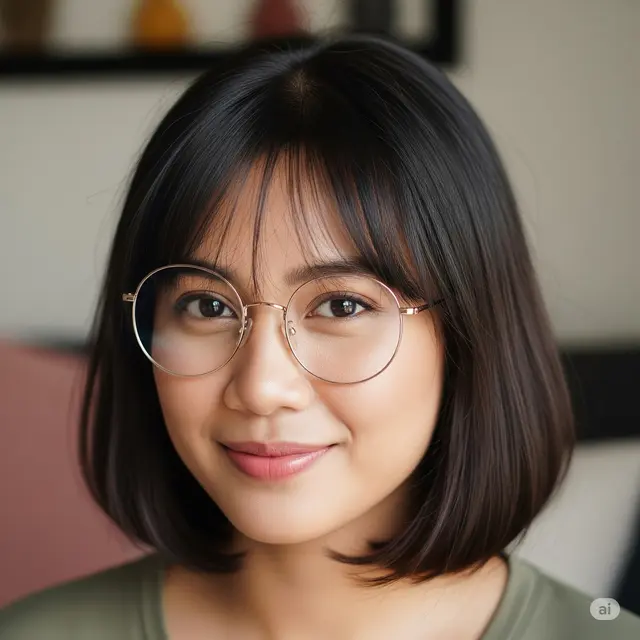 Bob dengan Poni Tipis Ala Korea